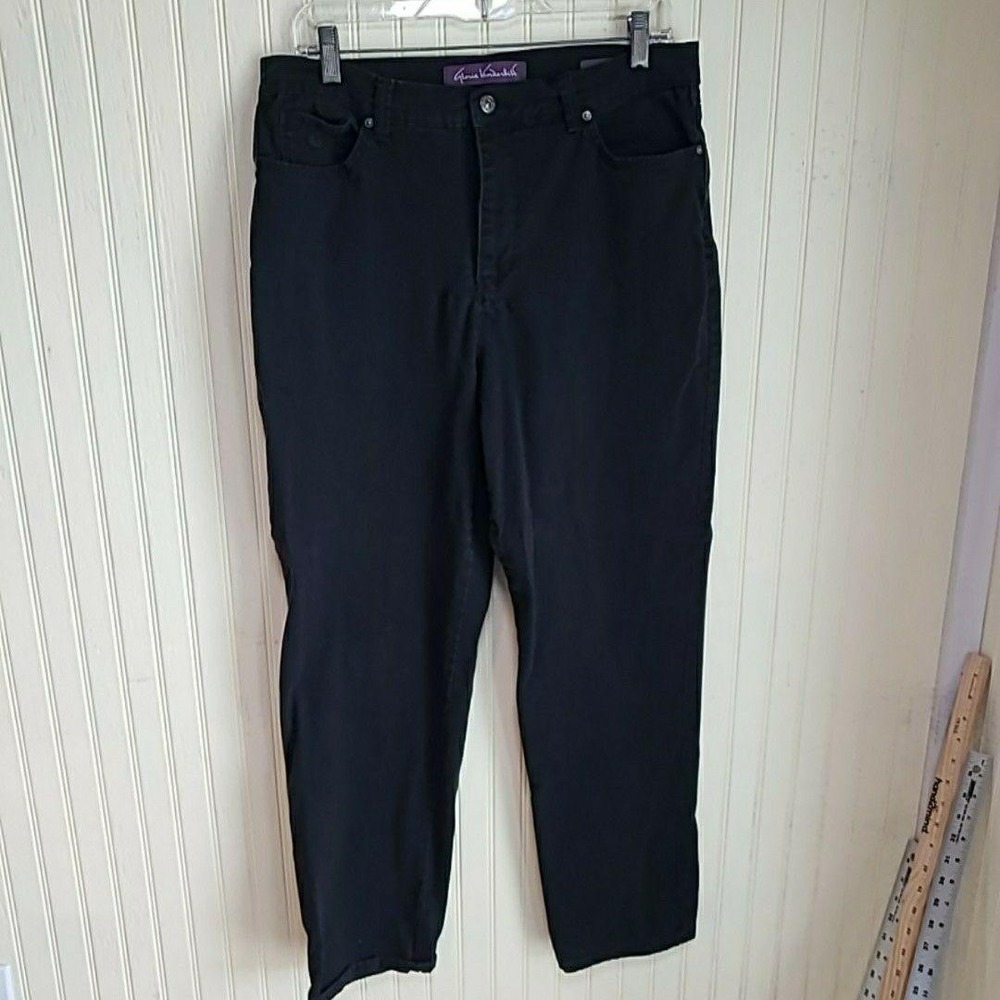 Gloria Vanderbilt Amanda Jeans Womens 12 Black High Rise Tapered‎ Denim Pants